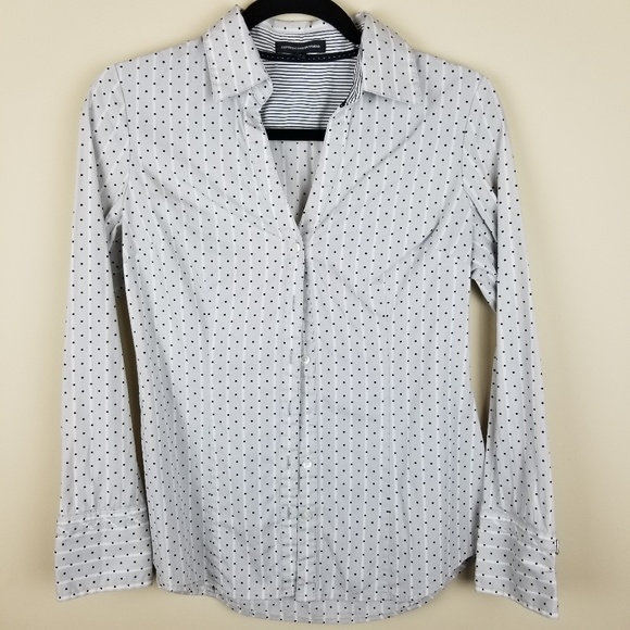 Express Design Studio Button-up Top Polkadot Med - Picture 1 of 6